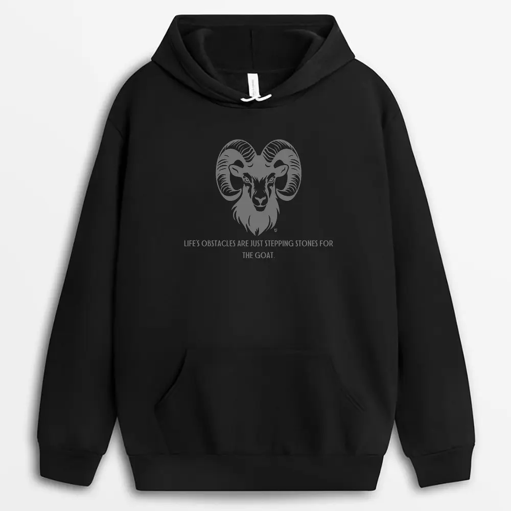 Lifes Obstacles Are Just Stepping Stones For The Goat Shawxgap Hoodie - Black