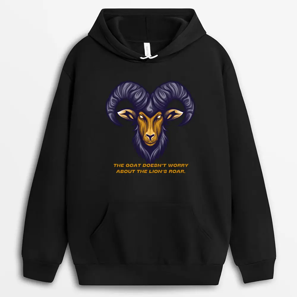 The Goat Doesnt Worry About The Lions Roar Shawxgap Hoodie - Black