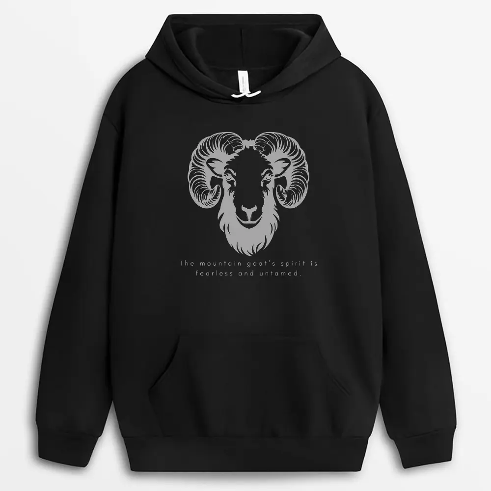 The Mountain Goats Spirit Is Fearless And Untamed Shawxgap Hoodie - Black