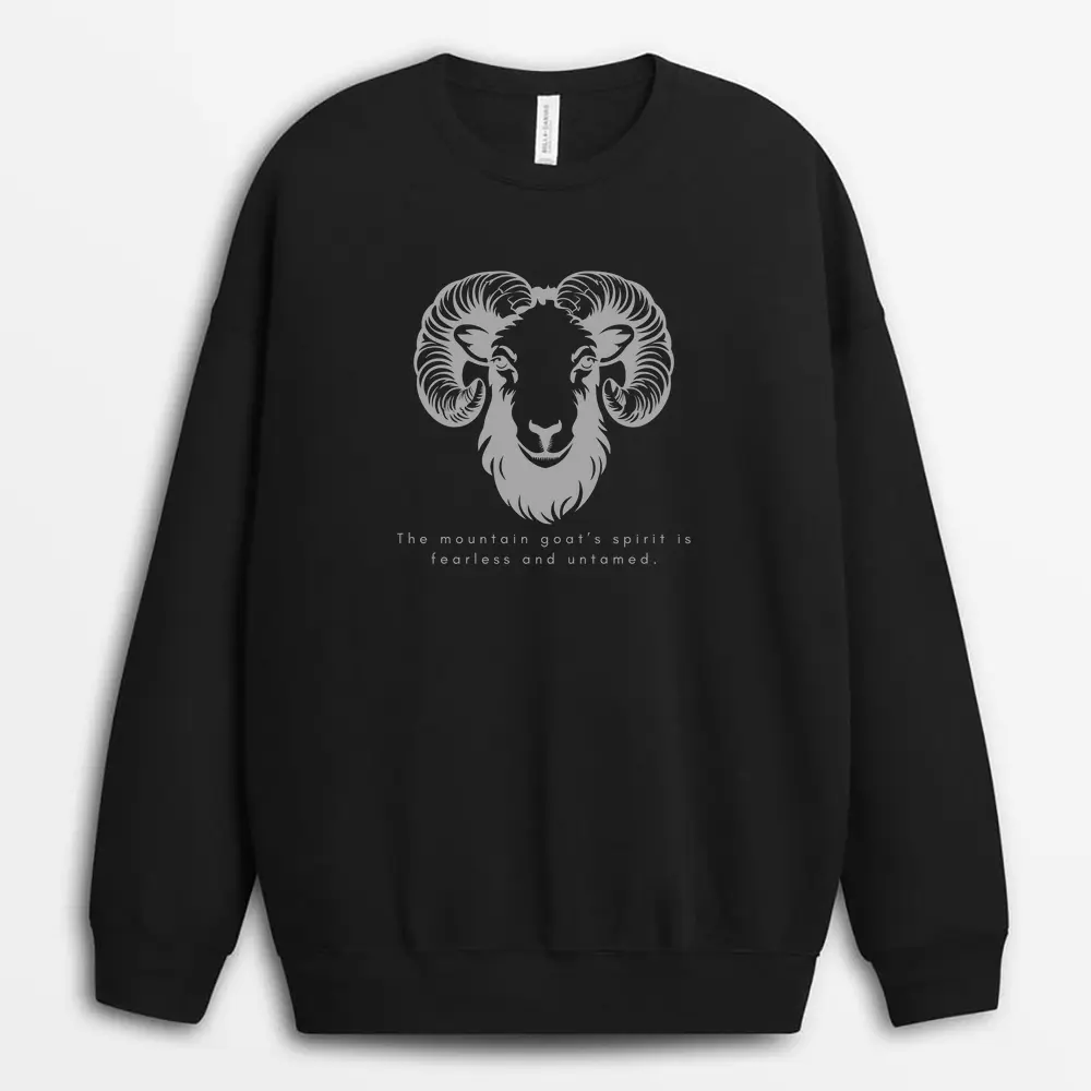 The Mountain Goats Spirit Is Fearless And Untamed Shawxgap Sweatshirt - Black